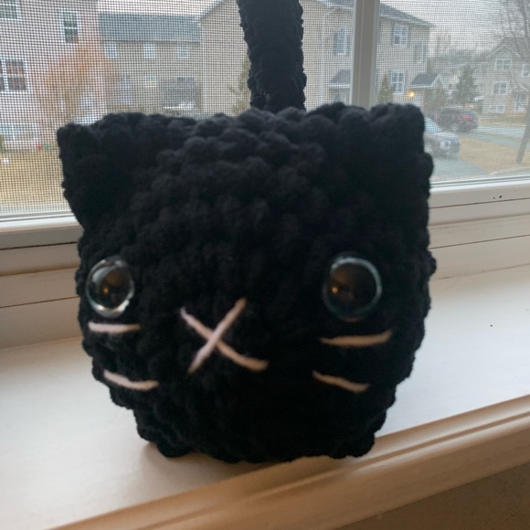 Other - Handmade Black Plush Loaf Cat